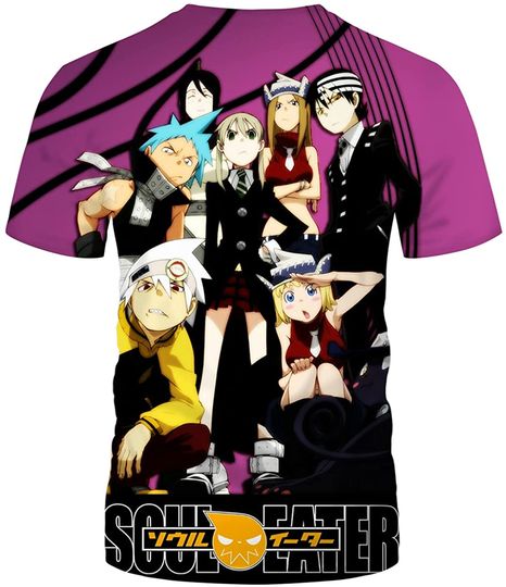 Soul Eater Anime T-Shirt Mens Summer Fashion Short Sleeve Tees Top