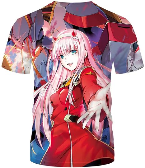 Darling in The Franxx Anime Unisex Fashion Summer T-Shirt for Teen Youth