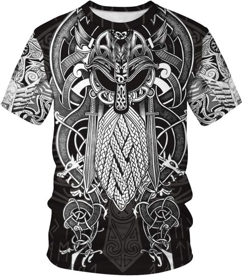 Nordic Viking Short Sleeve Round Neck Short Sleeve S-5XL, 6 Sizes to Choose from  It's The Best Gift for Friends and Relatives