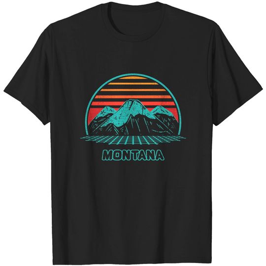 Montana Retro Mountain Hiking 80s Style T-Shirt