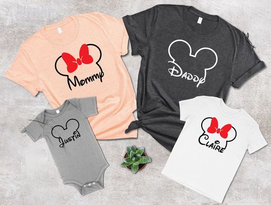 Custom Name Disney Family Shirts,Mickey Custom Disney Shirts,Cute Custom Disney Matching Family T-shirts